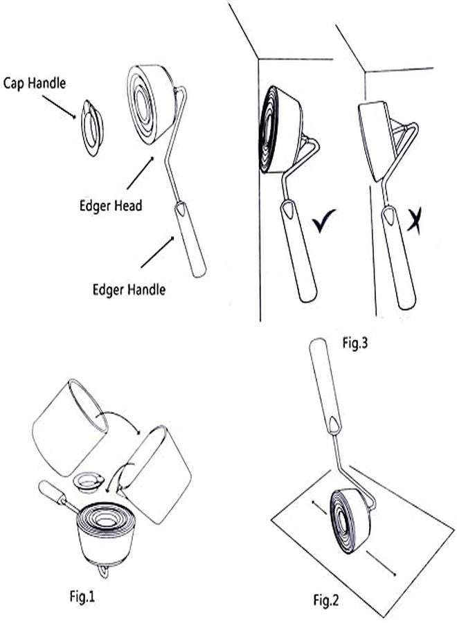 آرت بي مجموعة أدوات طلاء الجدران الداخلية من ArtBee DIY، تتضمن فرشاة طلاء، عصي، مقابض بكرات الطلاء، أداة تحديد حواف الطلاء (مجموعة من 5 قطع) - Image 4